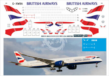 Airbus A350-1000 BRITISH AIRWAYS G-XWBA decal Pas-Decals 1/144