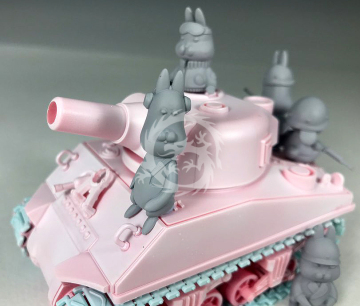 Królicza załoga czołgu - Animal Troopers Toons! U.S Rabbits Tank Crews & Rider Set Torifactory ATN-001 Skala EGG lub 1/35