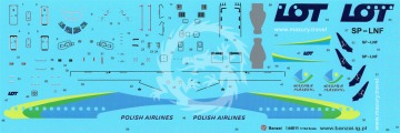 Embraer 195 LOT SP-LNF Warmia i Mazury - Banzai 144011 - kalkomania