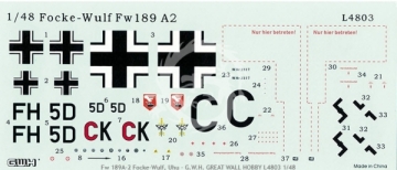 Focke-Wulf Fw 189 A-2 Great Wall Hobby GWH L4803 skala 1/48