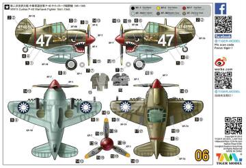 Model plastikowy WWII United States Curtiss P-40 Warhawk Tiger Model TM-106 skala 1/Egg