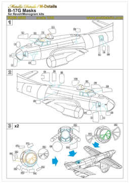  B-17G. Masks -Revell/Monogram Metallic Details MDM4808 skala 1/48