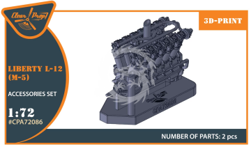 Zestaw silnika Liberty L-12 wydruk 3D Clear Prop CPA72086 skala 1/72