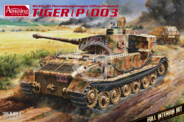 Sd.kfz.181 Panzerkampfwagen VI(P) w/Zimmerit Tiger P (003) (full interior kit) Amusing Hobby 35A051 skala 1/35