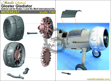 NA ZAMÓWIENIE - Gloster Gladiator. Exterior Metallic Detais MDR48241 skala 1/48