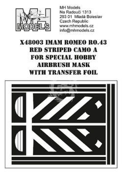 IMAM Romeo Ro.43 Red Striped Camo A Airbrush Mask for Special Hobby MH Models X48003 skala 1/48