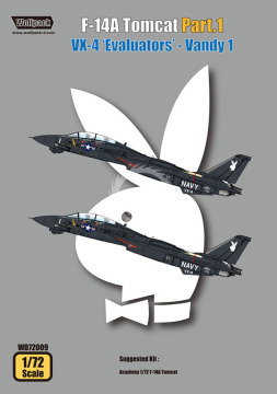 Zestaw kalkomanii F-14A Tomcat Part.1 VX-4 Evaluators - Vandy 1 (for Academy 1/72), Wolfpack WD72009 skala 1/72