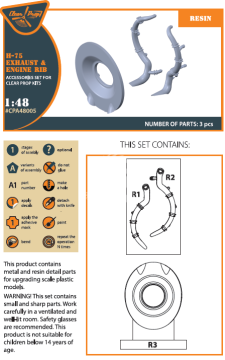 Zestaw Hawk H-75 M/N/O resin exhaust for CP kit, Clear Prop Models, CPA48005, skala 1/48