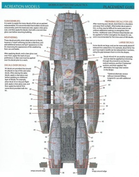 Zestaw dodatków dla BSG Galactica Armor-only Aztec Decals Moebius Models Acreation Models ACM 147 skala 1/4105