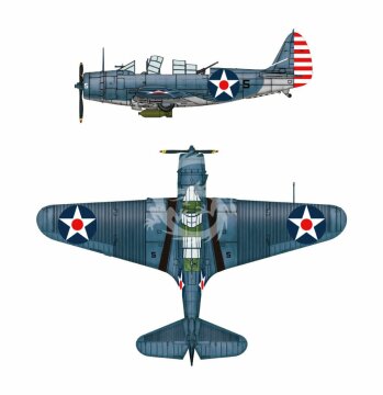 Douglas TBD-1 Devastator VT-6 at Wake Island 1942 Great Wall Hobby GWH L4809 skala 1/48