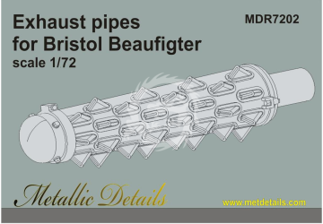 Bristol Beaufighter. Metallic Details Exhaust pipes -Metallic Details MDR7202 skala 1/72