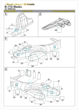  B-17G. Masks -HK Models Metallic Details MDM4809 skala 1/48