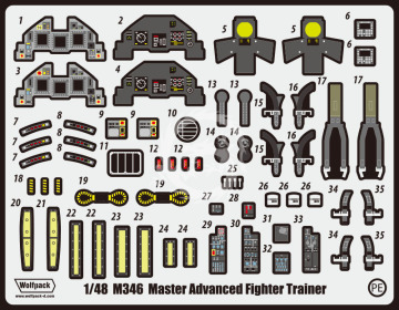 Zestaw dodatków M-346 Master Update PE set (for Kinetic 1/48), Wolfpack WP48230 skala 1/48