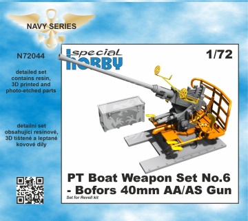PT Boat Weapon Set No.6 - Bofors 40mm AA/AS Gun CMK N72044 skala 1/72 