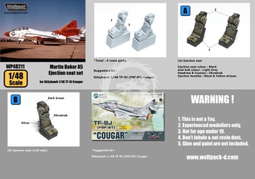 Martin Baker A5 Ejection Seat Set for TF-9J Cougar for Kittyhawk - Wolfpack  WP48211 skala 1/48