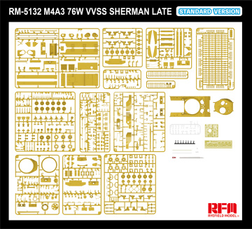  M4A3 Sherman 76W VVSS Late Standard Version - Rye Field Model RFM5132 skala 1/35
