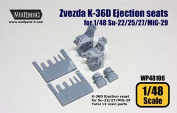 K-36D Ejection Seat Set for Su-17/22/25/27/MiG-29 - Wolfpack WP48106 skala 1/48