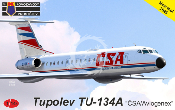 Tupolev Tu-134 A in CSA / Aviogenex - Kovozavody Prostejov 14410 skala 1/144