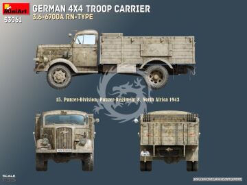 German 4x4 Troop Carrier 3.6-6700A Rn-Type - MiniArt 53061 skala 1:35