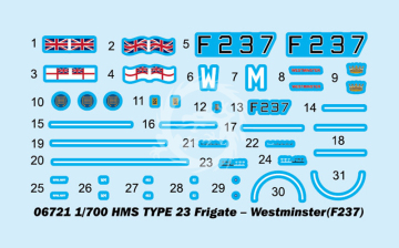 HMS TYPE 23 Frigate - Westminster(F237) Trumpeter 06721 skala 1/700