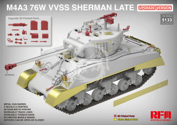 PRZEDSPRZEDAŻ  - M4A3 Sherman 76W VVSS Late Upgrade Version -  Rye Field Model RFM5133 skala 1/35