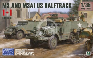 PRZEDSPRZEDAZ - M3 / M3A1 U.S. WWII Halftrack DOUBLE COMBO Andy's Hobby Headquarters  AHHQ-35001 skala 1/35