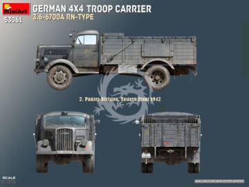 German 4x4 Troop Carrier 3.6-6700A Rn-Type - MiniArt 53061 skala 1:35